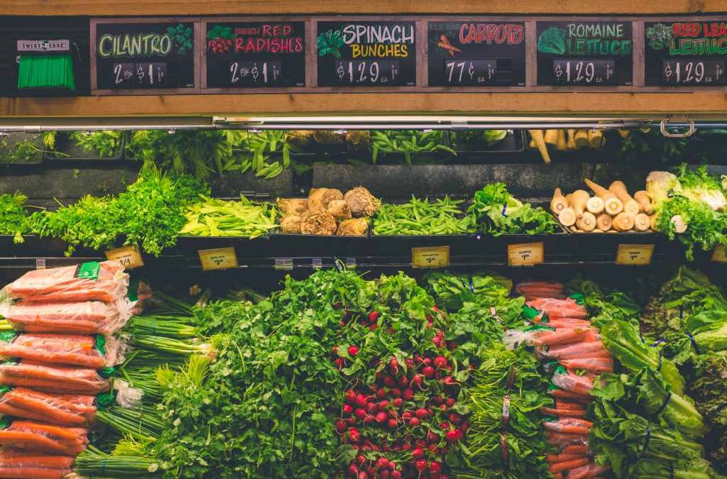 Grocery produce aisle for Walmart vs Kroger