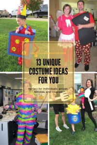 13 Unique Halloween Costume Ideas for You! Find the perfect costume for individuals, couples, families, groups, and kids. Includes some of the best DIY costumes as well. #halloween #costumes #halloweencostumes #couplecostumes #groupcostume #diycostumes #familycostume #trunkortreat
