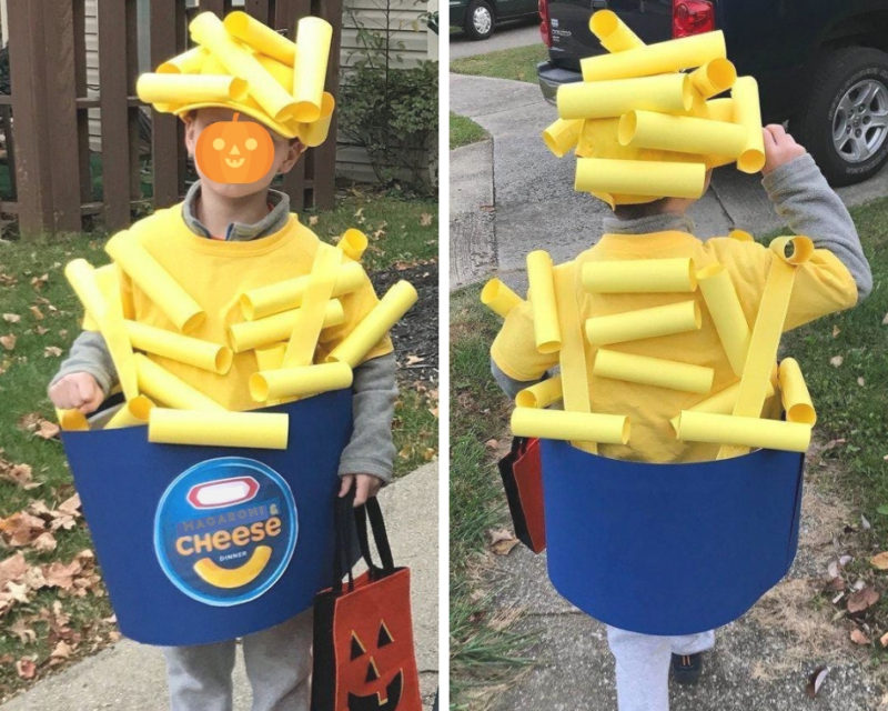 DIY macaroni and cheese costume, Halloween costumes for kids, jessicagoodpaster.com