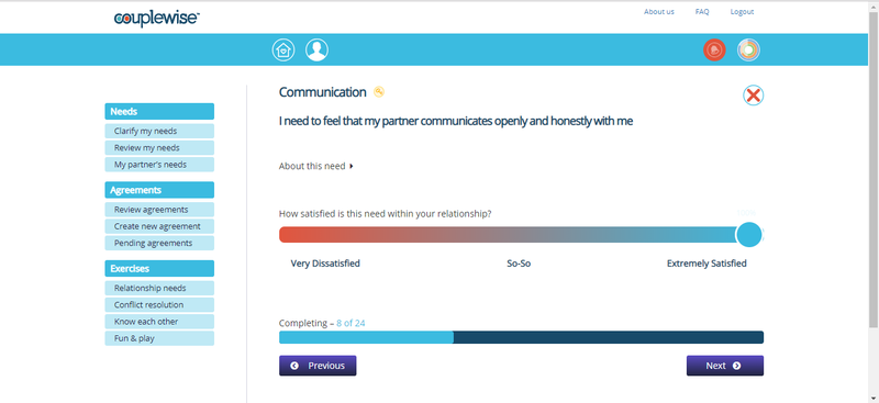 CoupleWise Review Communication Need Screenshot