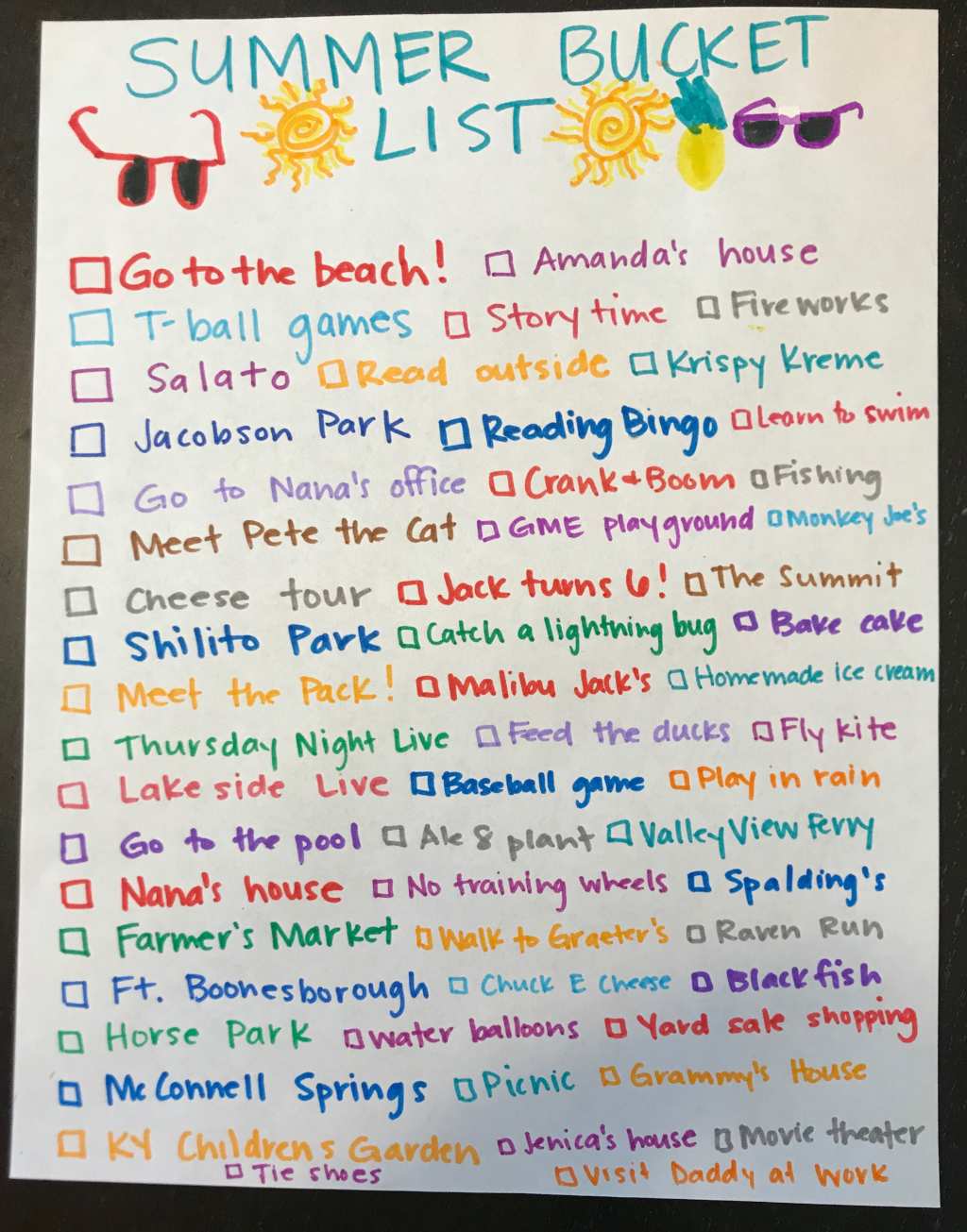 How to Make the Best Summer Bucket List for Kids - jessicagoodpaster.com