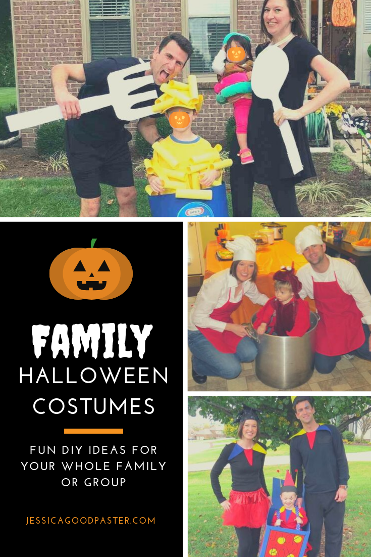 DIY Costume Ideas for Your Family or Group and 13 Unique Halloween Costume Ideas for You! Find the perfect costume for individuals, couples, families, groups, and kids. Includes some of the best DIY costume ideas as well. #halloween #costumes #halloweencostumes #couplecostumes #groupcostume #diycostumes #familycostume #trunkortreat