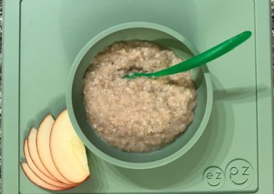 Toddler Breakfast Oatmeal and Apple Slices