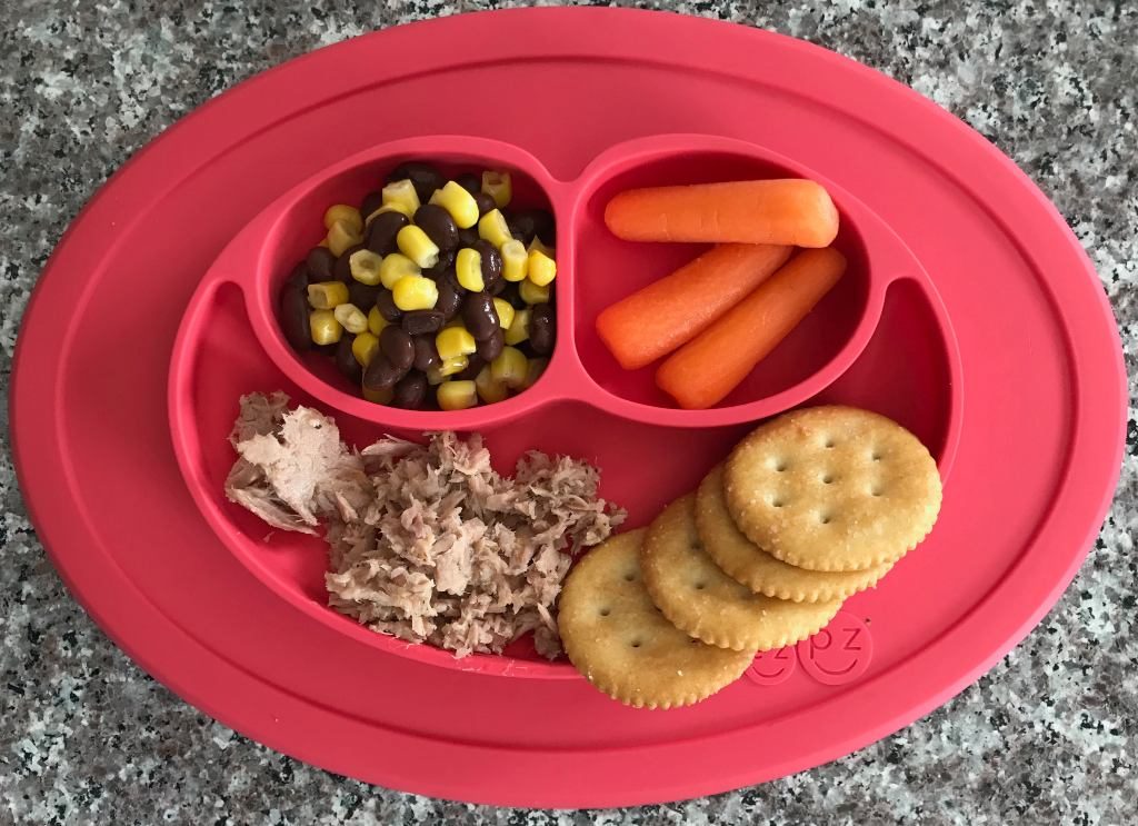 Toddler Recipes Tuna, Crackers, Corn and Black Beans, Baby Carrots