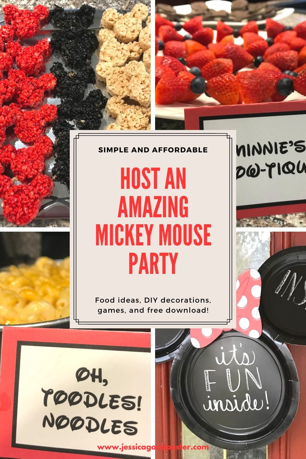 How to Host an Amazing Mickey Mouse Party on a Budget | Tons of affordable options for Mickey or Minnie parties including food ideas, decorations, outfits, games, party supplies, and free printables! Your Mickey Mouse Clubhouse fan will have a great birthday ! #mickeyparty #mickeymouse #mickeymouseparty #minnieparty #birthday #mickeymouseclubhouse #mickeyprintables