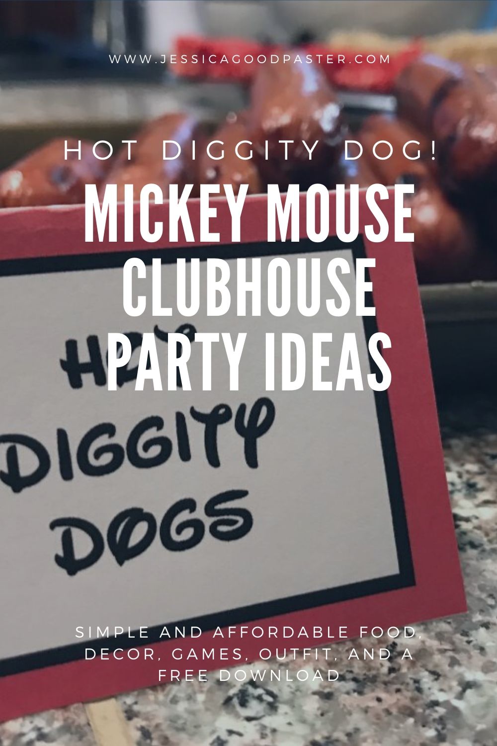 How to Host an Amazing Mickey Mouse Party on a Budget | Hot Diggity Dog Hot Dogs! Tons of affordable options for Mickey or Minnie parties including food ideas, decorations, outfits, games, party supplies, and free printables! Your Mickey Mouse Clubhouse fan will have a great birthday ! #mickeyparty #mickeymouse #mickeymouseparty #minnieparty #birthday #mickeymouseclubhouse #mickeyprintables