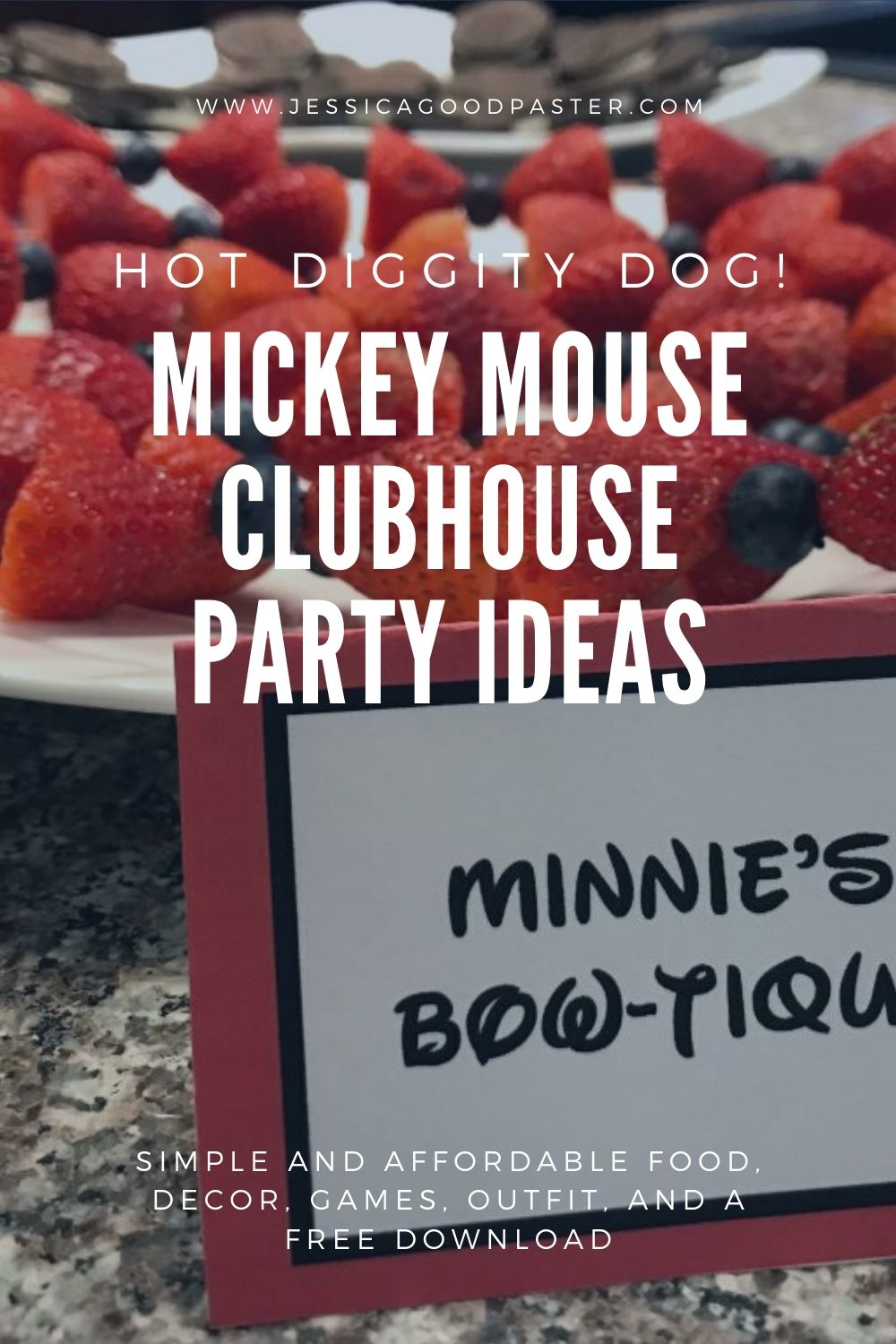 How to Host an Amazing Mickey Mouse Party on a Budget | Minnie's Bow-tique Fruit Bows | Tons of affordable options for Mickey or Minnie parties including food ideas, decorations, outfits, games, party supplies, and free printables! Your Mickey Mouse Clubhouse fan will have a great birthday ! #mickeyparty #mickeymouse #mickeymouseparty #minnieparty #birthday #mickeymouseclubhouse #mickeyprintables