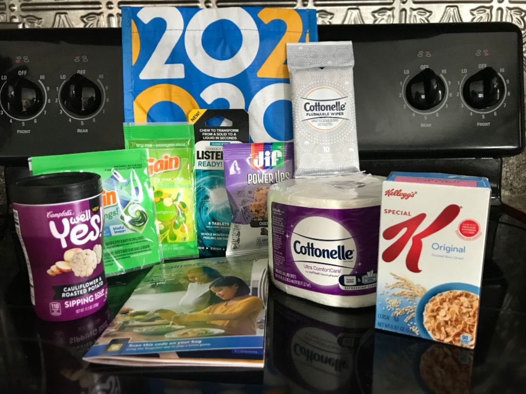 Walmart Grocery Sample Bag 2020, Cottonelle, Special K, Jif Powerups, Gain