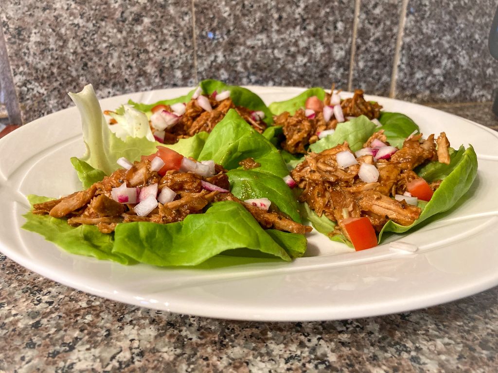 BBQ Carnitas Lettuce Tacos - Recipe Always Eat After 7PM