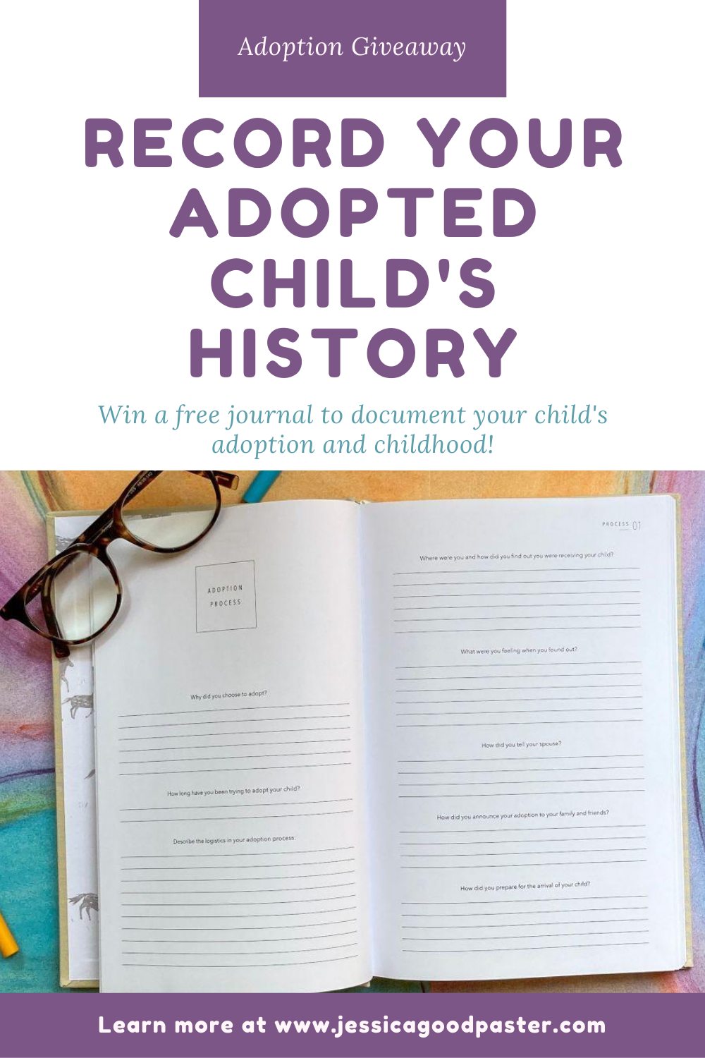 Enter to win a beautiful Adoption History Journal from Promptly Journals! Track and document the adoption process, journey, and childhood history of your adopted child in this unique journal. Perfect for your domestic newborn adoption or as a gift. Valued at over $30! #giveaway #adoption #journal #adoptionjournal #babybook #gift #adoptionjourney