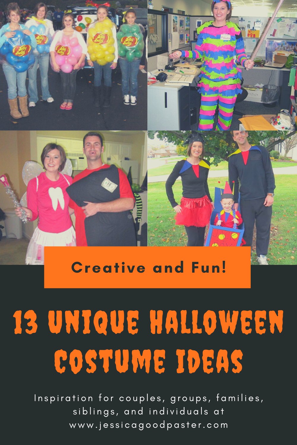 13 Unique Halloween Costume Ideas for You, Your Family, or Group! Find the perfect costume for individuals, couples, families, groups, and kids. Includes some of the best DIY costume ideas as well. #halloween #costumes #halloweencostumes #couplecostumes #groupcostume #diycostumes #familycostume #trunkortreat
