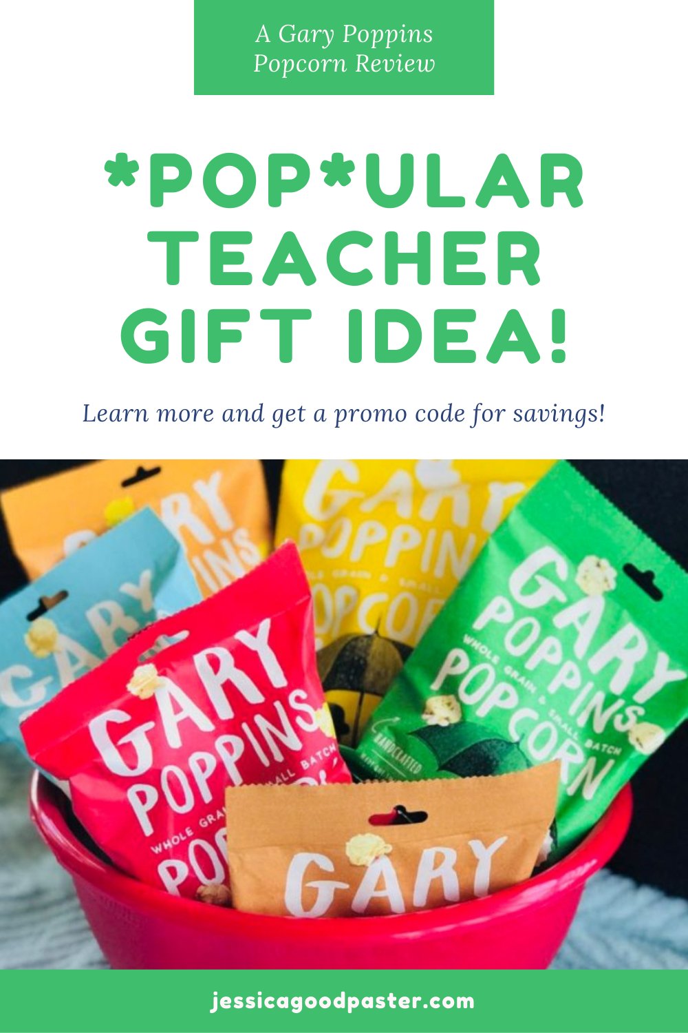 Make a *Pop*ular Teacher Gift with Gary Poppins Popcorn | Learn all about this handcrafted gourmet popcorn in my Gary Poppins review. Find unique sweet and savory flavors made from yummy recipes and seasonings that are freshly popped and sent to your home. Bags and tins of multiple sizes make great teacher gifts, corporate gifts, wedding favors, stocking stuffers, or a perfect movie theater night at home! Plus, get a coupon code for a discount. #popcorn #gourmetpopcorn #snackideas #stockingstuffer #weddingfavor #giftbasket #teachergifts #giftideas