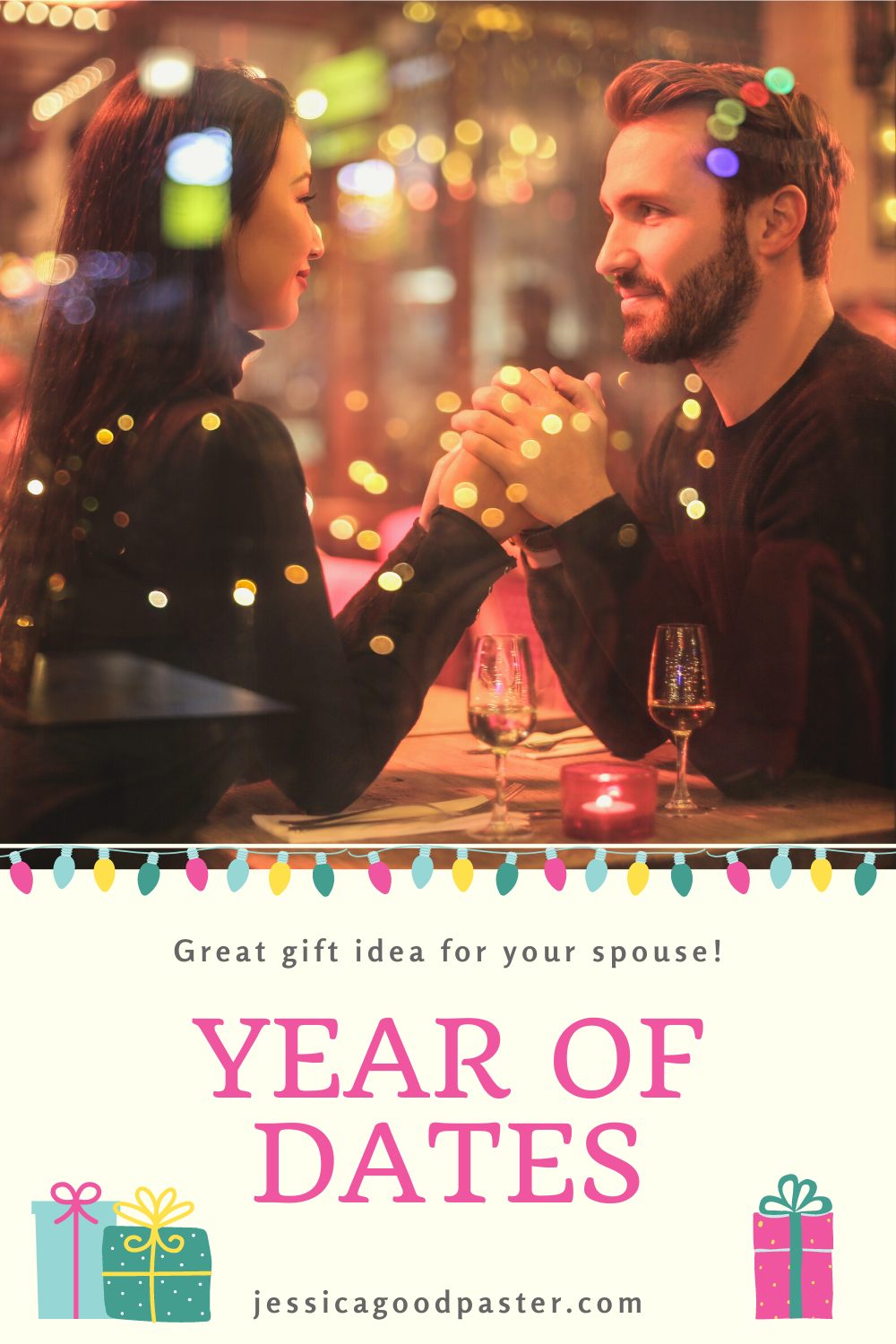 Make A Year of Dates the Best Gift Ever | Time together is the best way to celebrate your husband, wife, boyfriend, or girlfriend! A year of preplanned dates is the gift that keeps on giving. Includes 12 fun date night ideas for any budget. #datenight #dateideas #christmas #valentinesday #giftideas #yearofdates #anniversary