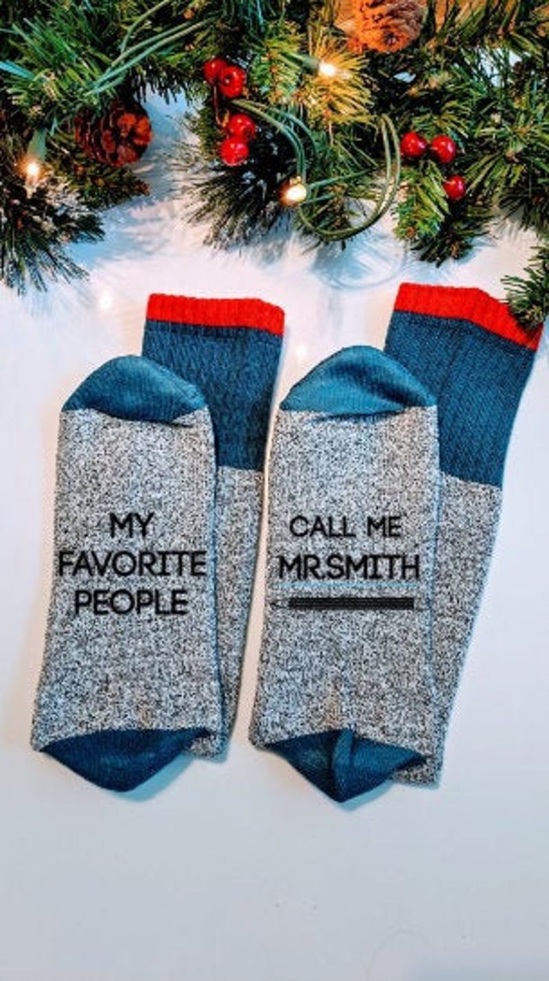 Teacher appreciation gifts - personalized socks