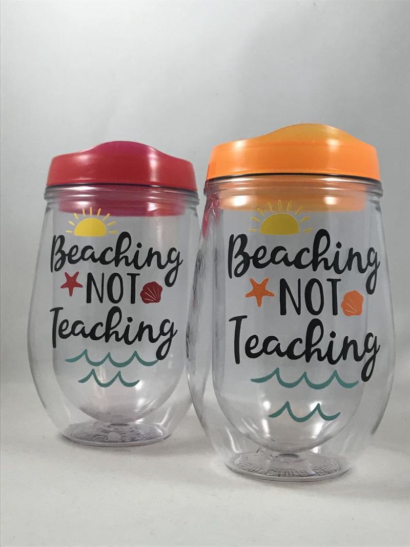 Beaching Not Teaching Tumbler Teacher Appreciation Gifts