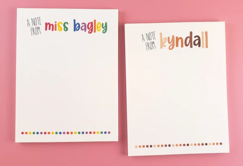 personalized notepad school staff gift ideas
